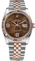 Rolex Datejust 36 mm Brown Floral Diamonds Dial 116231