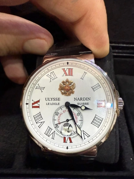 Ulysse Nardin Imperial Platinum Black Crocodile Leather Strap White Dial 269 69/STP