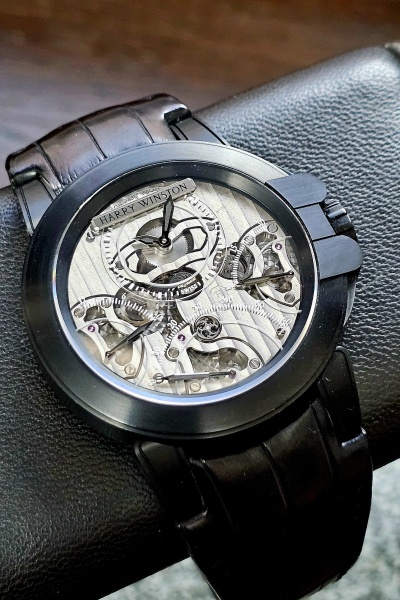  Harry Winston Ocean Triple Retrograde Chronograph Black Zalium 400-MCRA44ZK