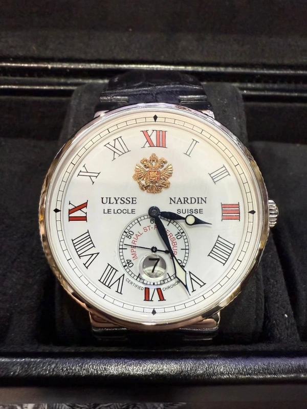 Ulysse Nardin Imperial Platinum Black Crocodile Leather Strap White Dial 269 69/STP
